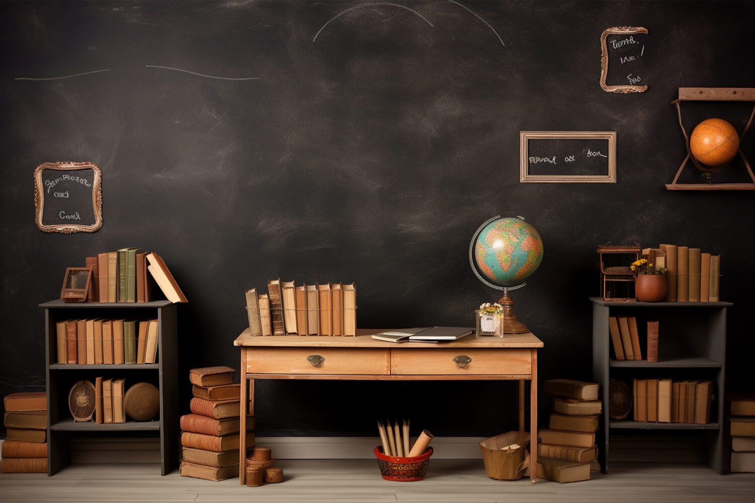 Globo In Aula Retro Sfondo Per Il Ritorno A Scuola DBD7-83