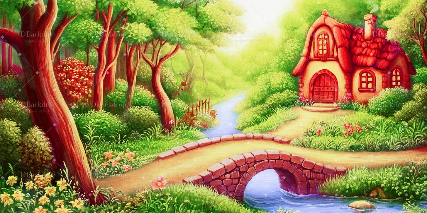 Fondale Per Teatro Scolastico Fondale Per Cabina Nella Foresta CSH59-T23