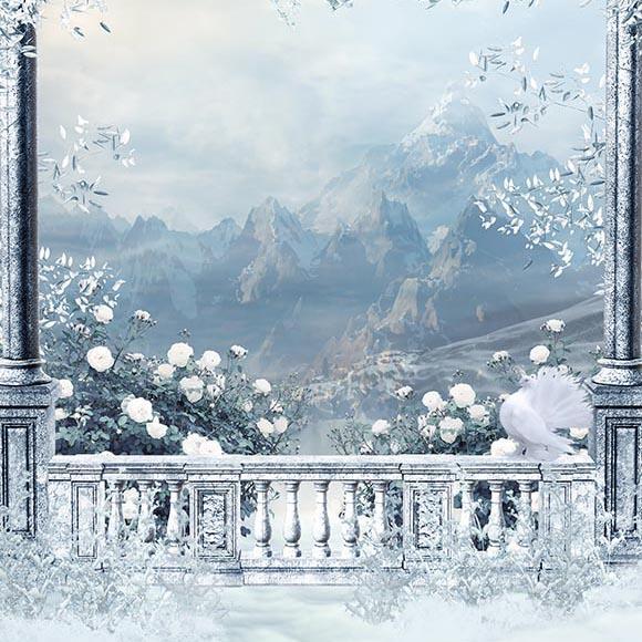 Sfondo Wonderland Flowers Mountain Per Fotografia G-020