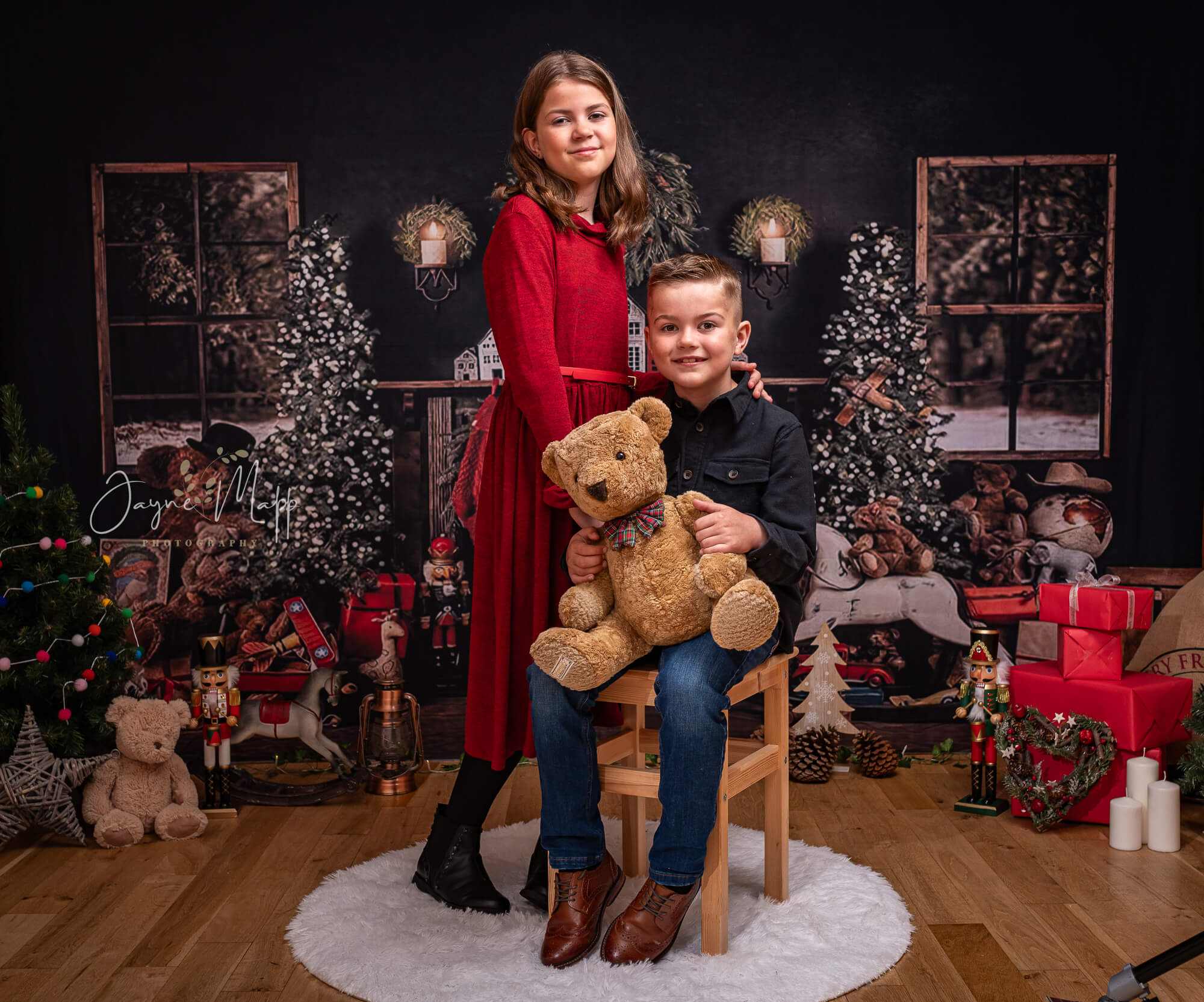 Sfondo Decorativo Per La Stanza Degli Alberi Di Natale Per La Fotografia G-1434