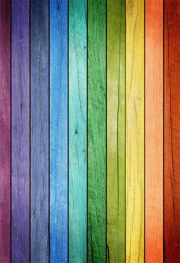 Sfondo In Legno Arcobaleno Per Fotografie Di Feste G-411