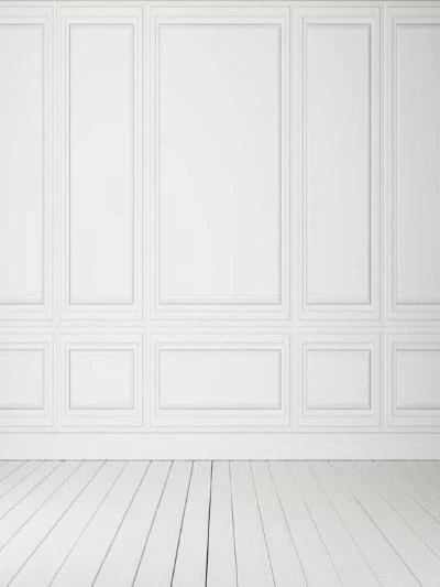 Interni Bianchi Classici Con Sfondo Con Pavimento In Legno Per Foto GC-78