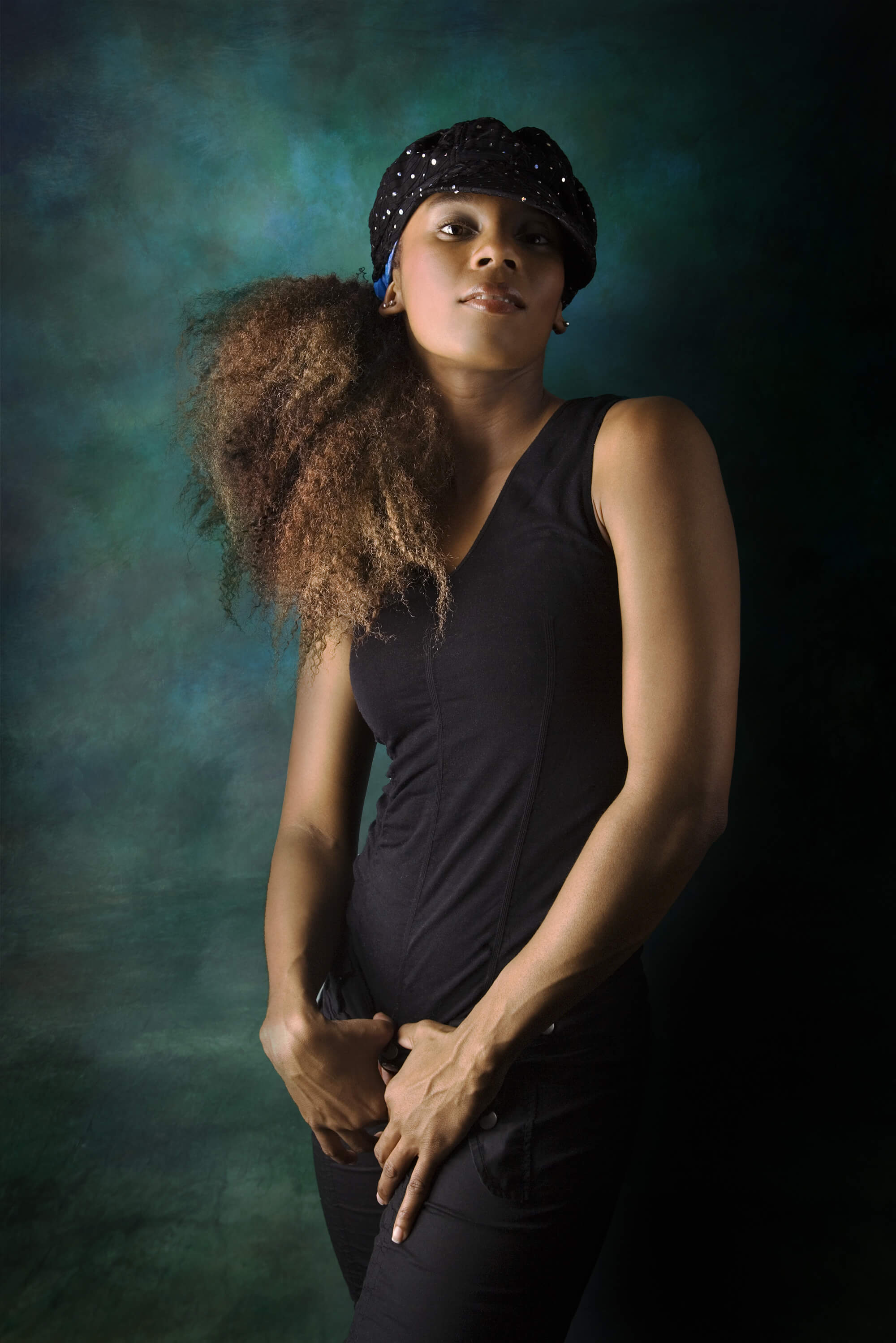 Sfumature Di Blu E Verde Abstract Texture Studio Fondale GA-53