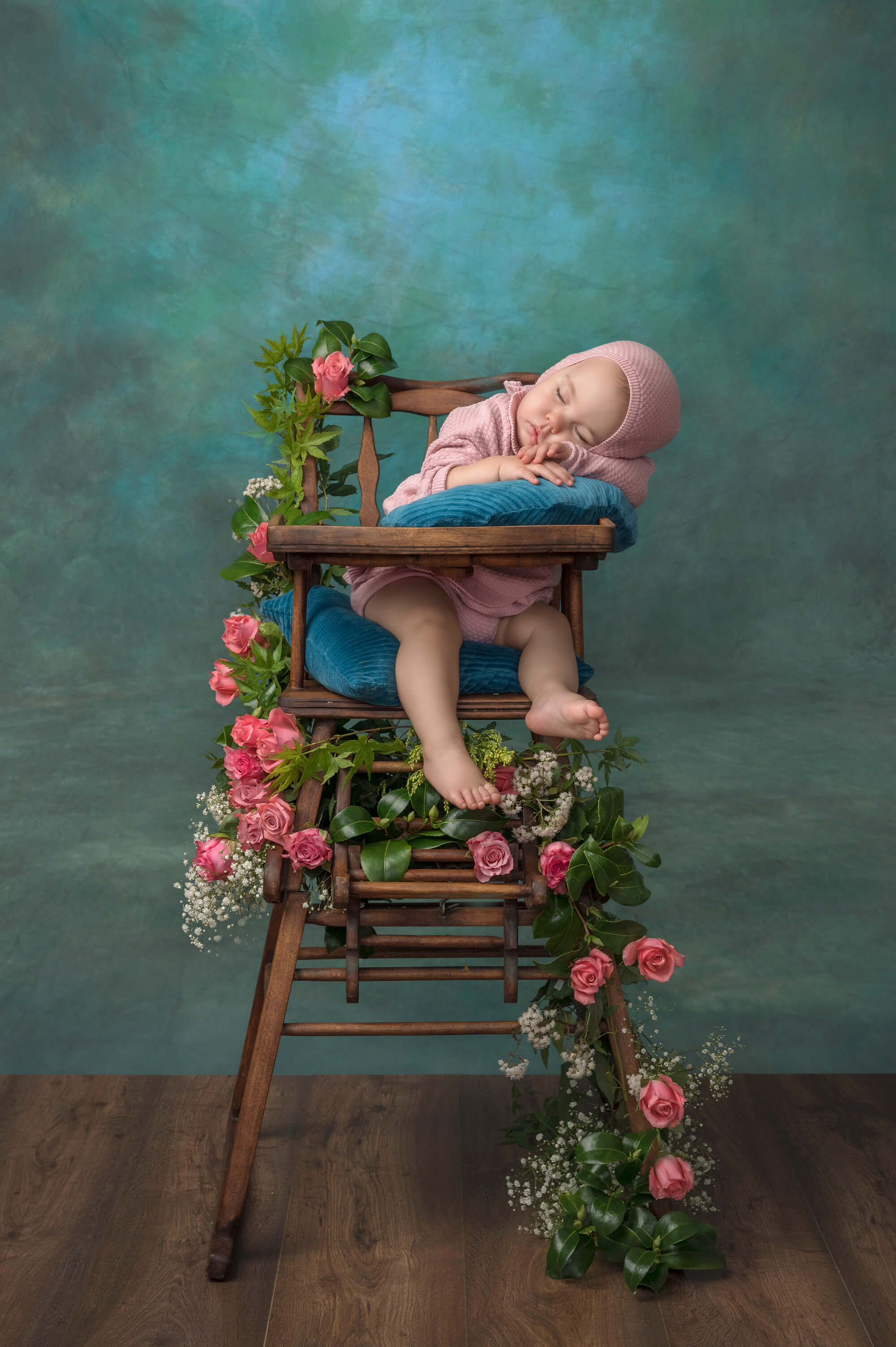 Sfumature Di Blu E Verde Abstract Texture Studio Fondale GA-53