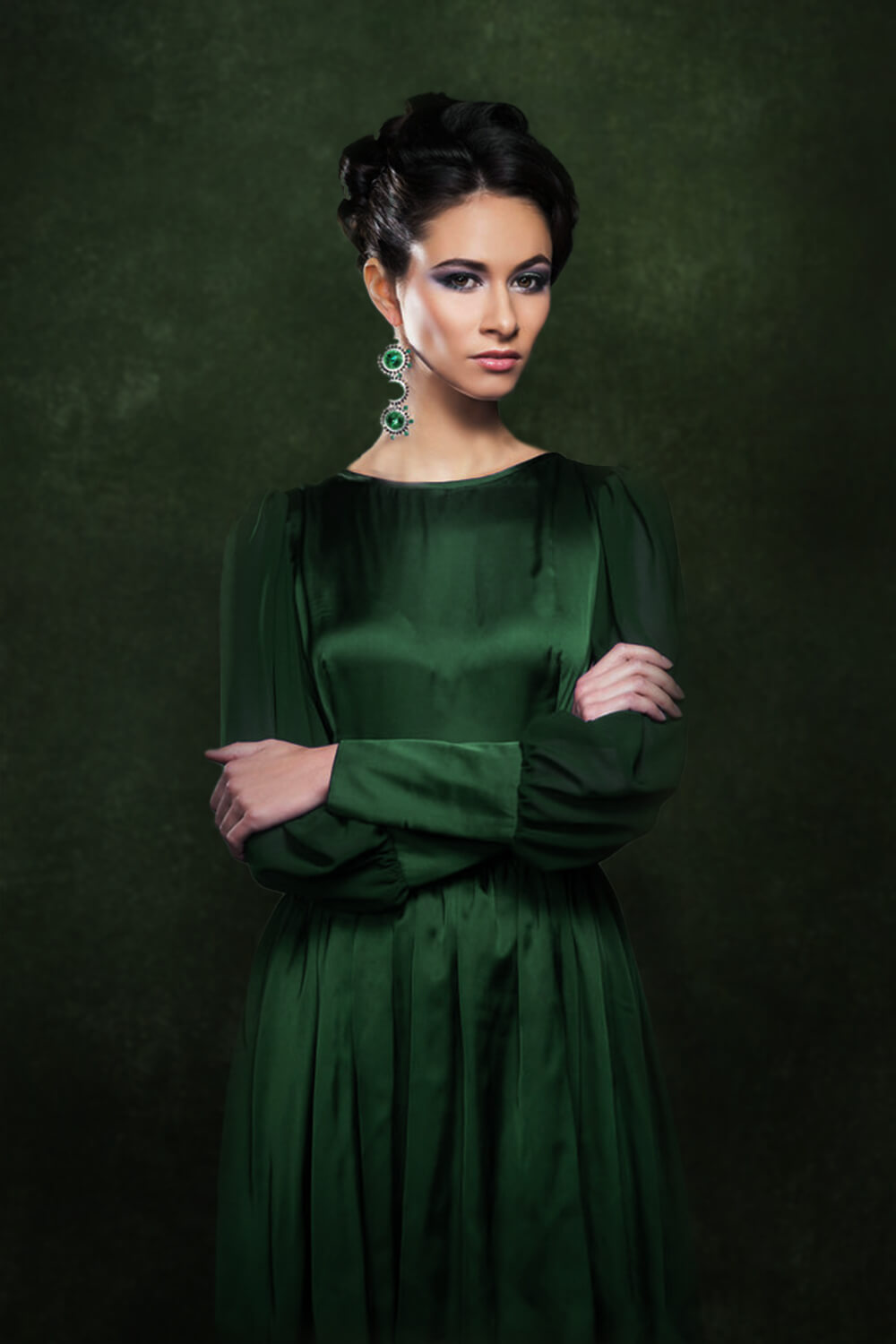 Sfondo Ritratto Con Texture Di Muro Di Cemento Verde Per Fotografi LV-861