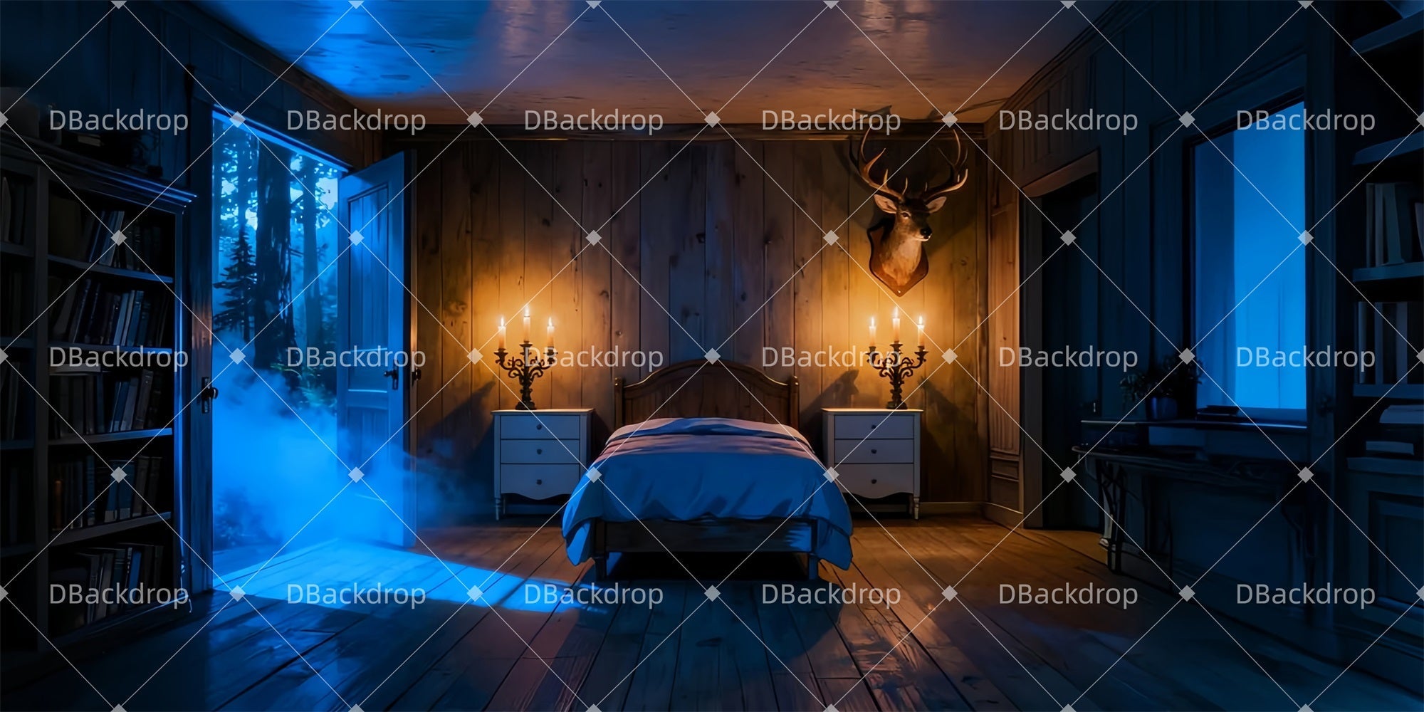 Fondale Per Palcoscenico Teatrale Stanza A Lume Di Candela Fondale Teatrale LXX510-T58