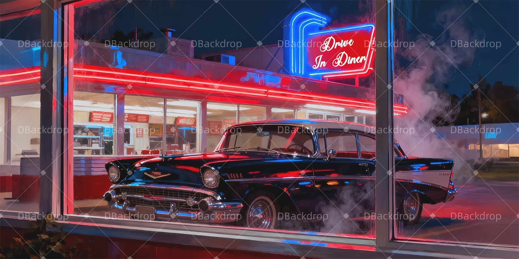 Fondali Per Teatro Drive-In Diner Fondali Professionali Per Palcoscenici LXX510-T7