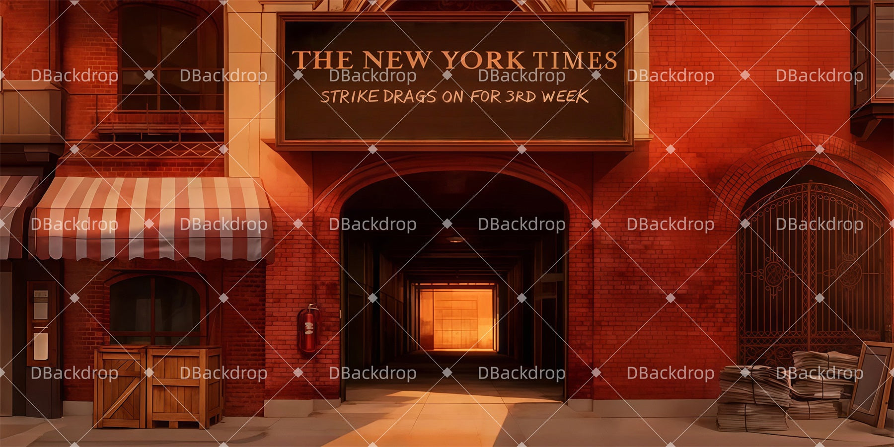 Fondale Teatrale Per Centro Di Distribuzione Di Giornali Fondale Per Palcoscenico LXX511-T29