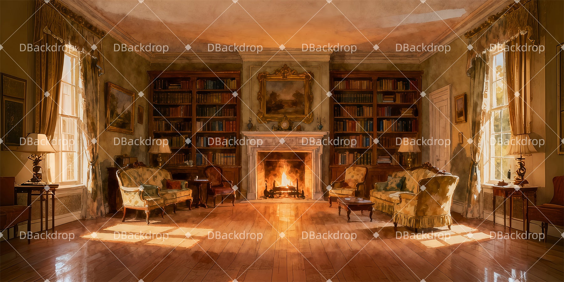 Fondali Per Spettacoli Classic Manor Lounge School Play Background LXX511-T51