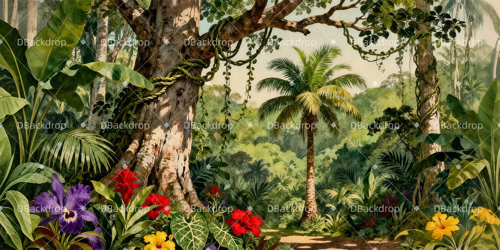 Fondale Per Palcoscenico Fondale Per Teatro Giardino Esotico Foresta LXX511-T66