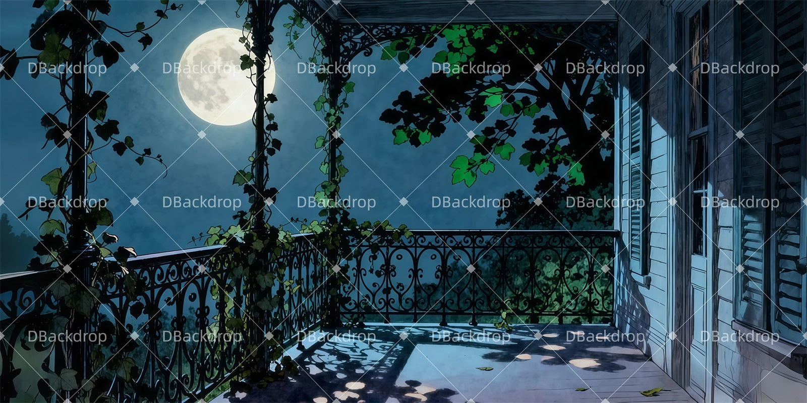 Fondali Teatrali Economici Fondali Per Balconi Con Giardino Illuminato Dalla Luna Per Teatro LXX511-T74
