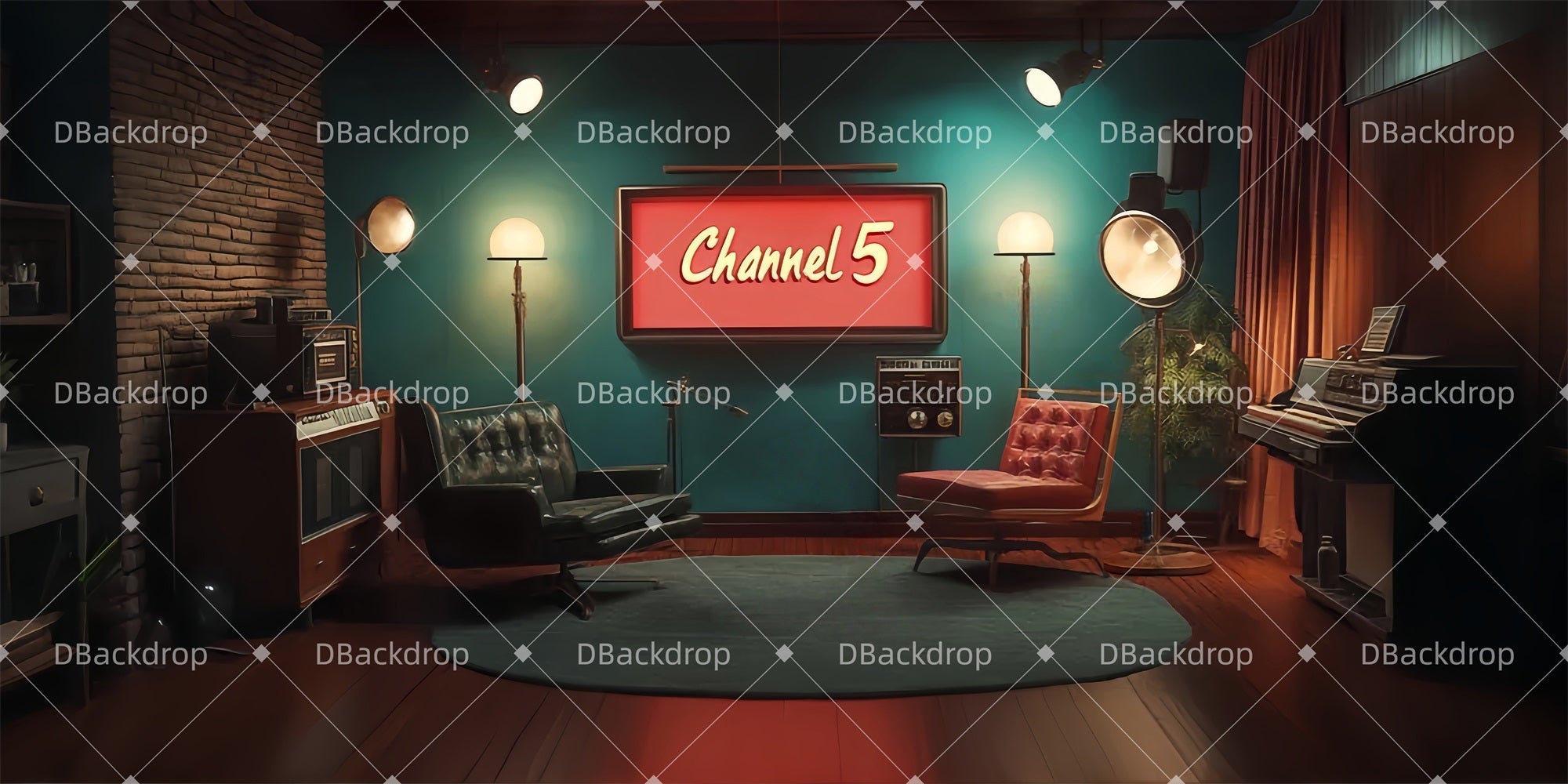 Fondali Teatrali Stazione Radio Retrò Grandi Fondali Per Palcoscenici LXX511-T8