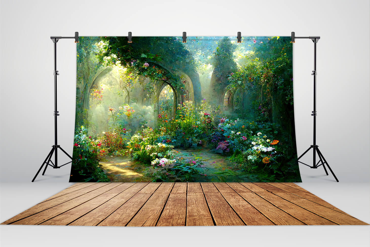 Sfondo Fotografico Con Archi Di Fiori Da Giardino Da Favola M-25