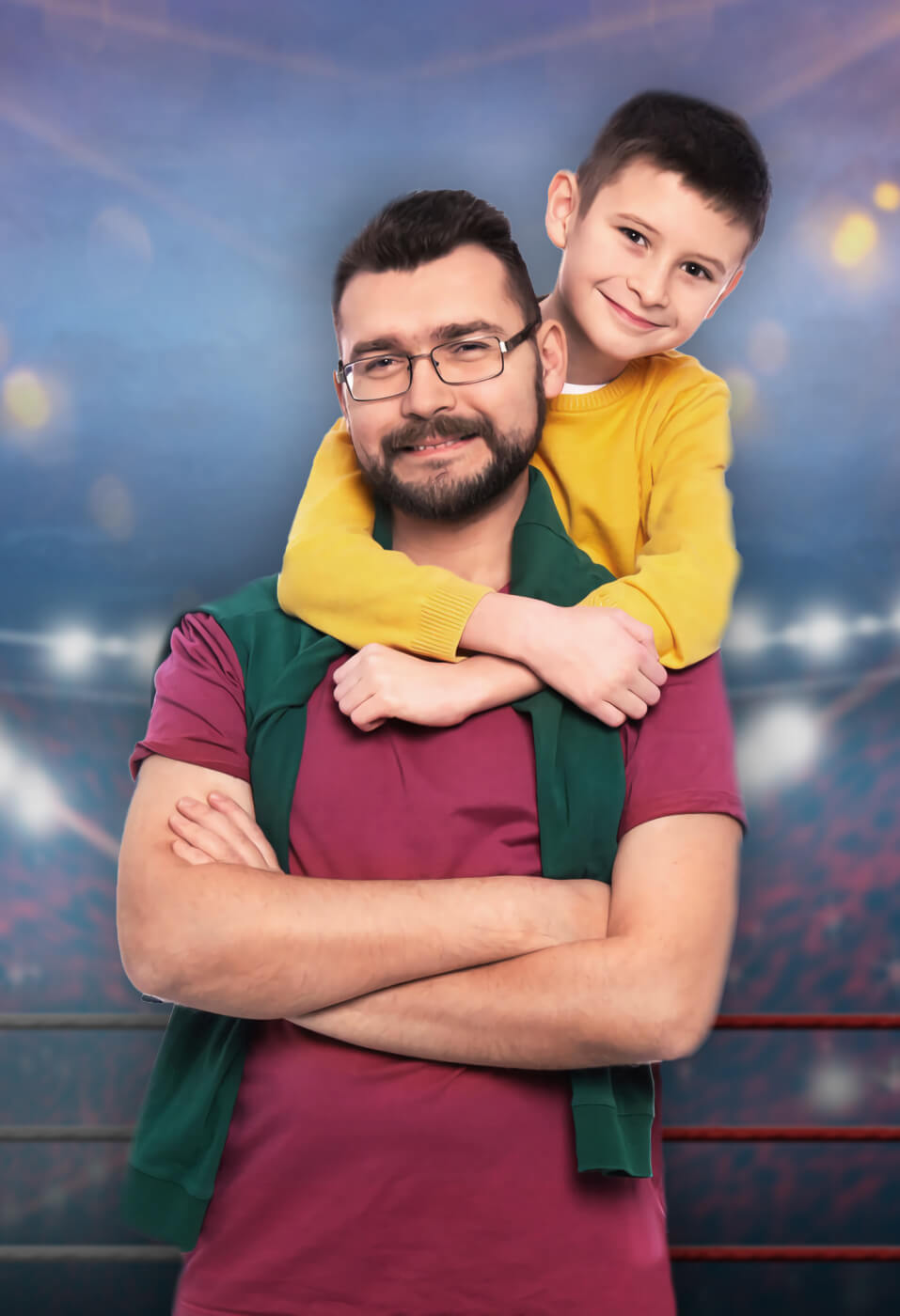 Sfondo Di Sport Di Wrestling Dello Stadio Di Incontro Di Boxe M-51