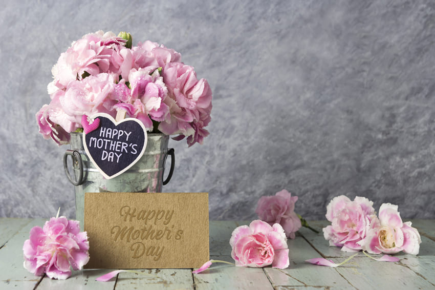 Sfondo Regalo Per La Festa Della Mamma Con Fiori Rosa M-61