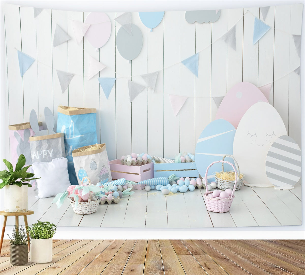 Morandi Colori Uova Di Pasqua Tavola Di Legno Fondali M1-15