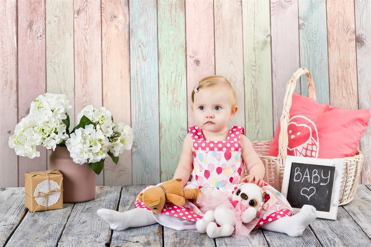 Fondale In Legno Multicolore Di Pasqua M1-16