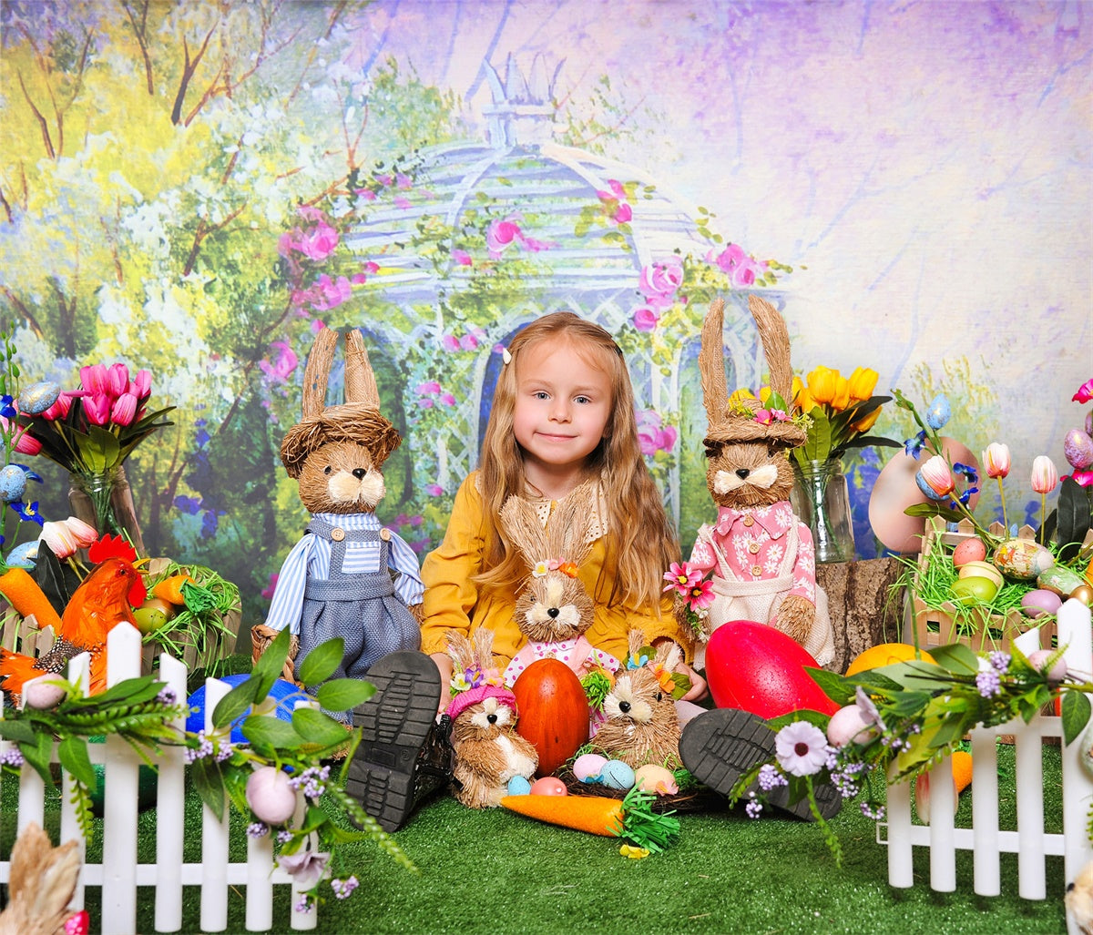 Pittura A Olio Primaverile Fantasia Avvolgente Sullo Sfondo Del Padiglione Fiorito M1-19