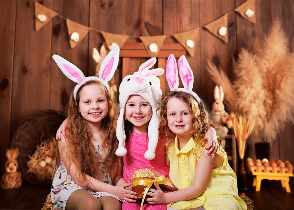 Sfondo Decorativo Per Pannelli In Legno Del Negozio Di Coniglietti Pasquali M1-30