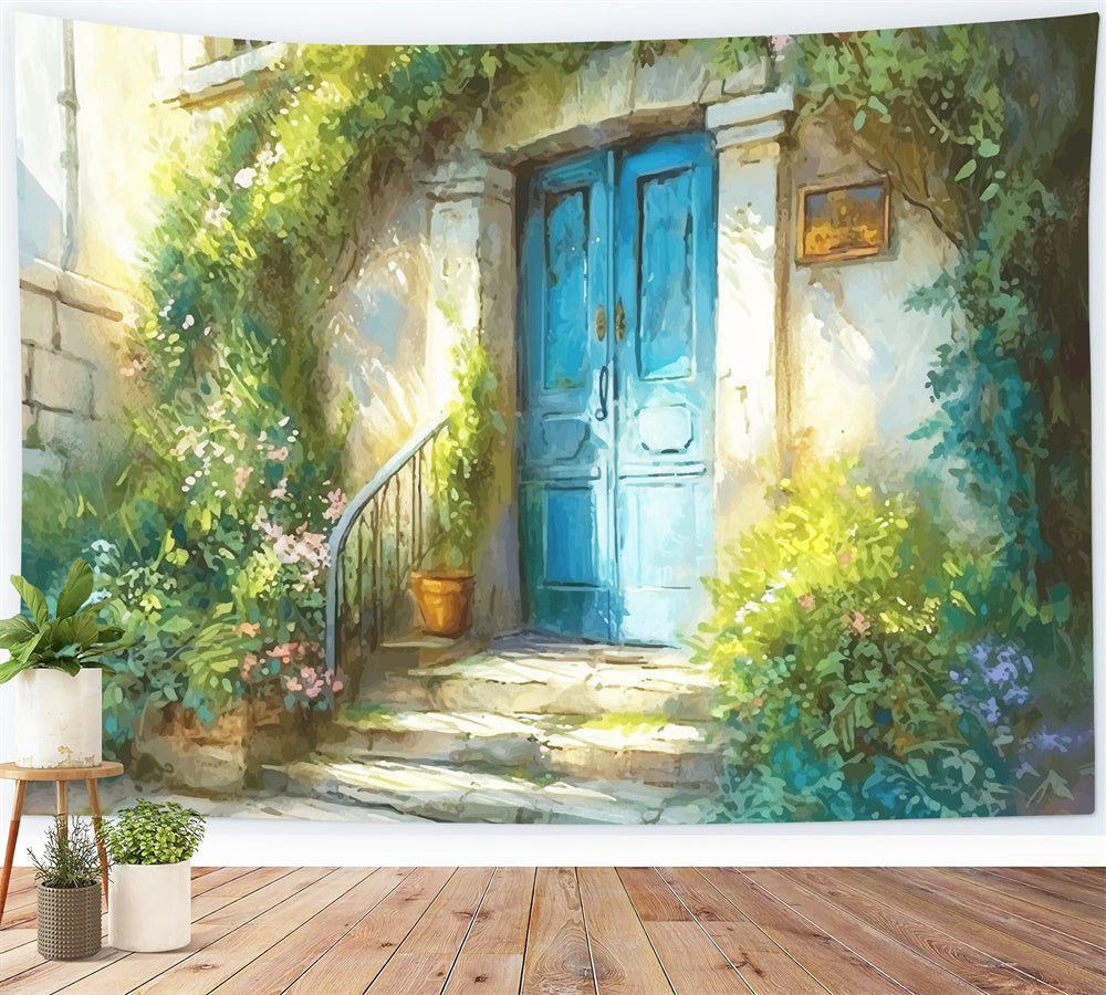 Sfondo Di Porta Fiore Europeo Pittura A Olio Primaverile M1-41