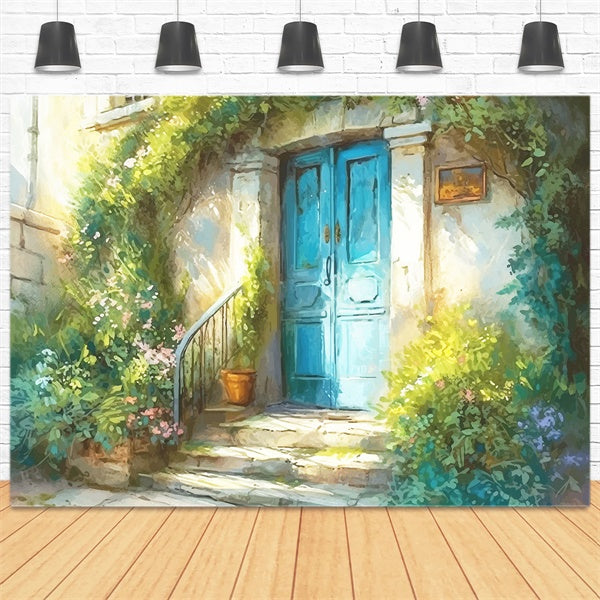 Sfondo Di Porta Fiore Europeo Pittura A Olio Primaverile M1-41