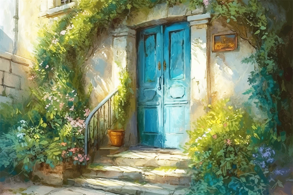 Sfondo Di Porta Fiore Europeo Pittura A Olio Primaverile M1-41