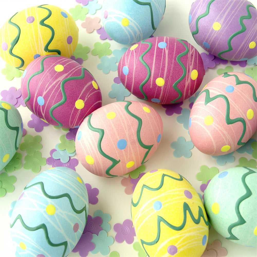 Sfondo Ritaglio Di Fiori Di Uova A Strisce Giganti Di Pasqua M1-56