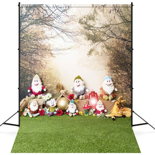 Primavera Sette Bambini Persone Fulvo Scoiattolo Foresta Sfondo M1-62