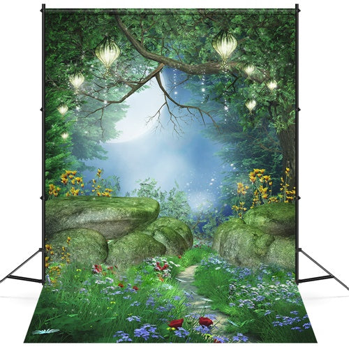 Sfondo Mystic Mori Moss Stone Grass Fiore Rosso M1-67