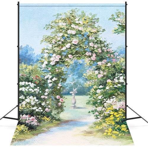 Sfondo Di Sculture Da Giardino Ad Arco Di Fiori Primaverili M1-69