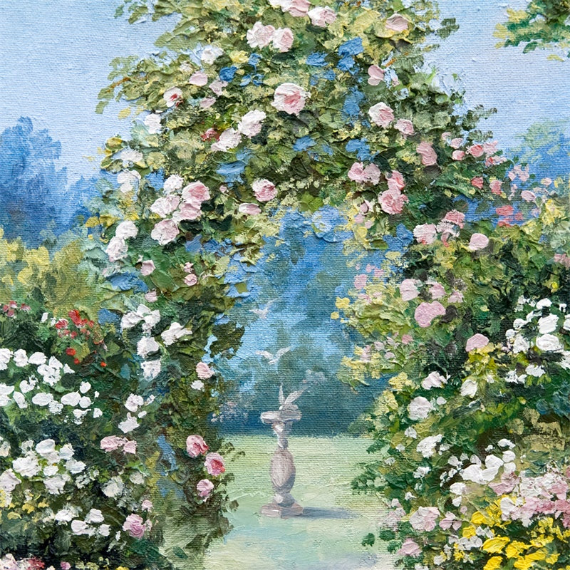Sfondo Di Sculture Da Giardino Ad Arco Di Fiori Primaverili M1-69