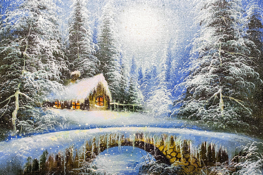 Sfondo Paesaggio Forestale Nevicato Invernale M10-02
