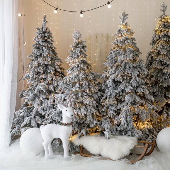Sfondo Fotografico Con Decorazione Alce Albero Di Natale M10-06
