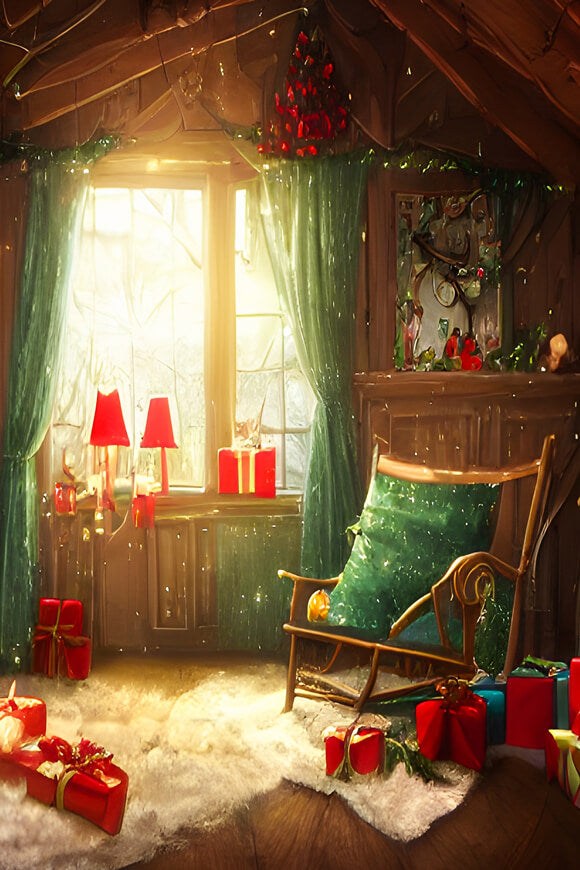 Sfondo Fotografico Per La Stanza Della Casa Di Babbo Natale Di Natale M10-28