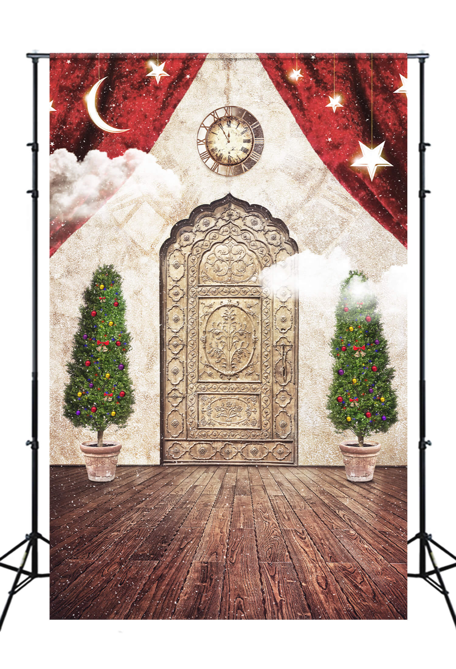 Sfondo Delle Stelle Della Luna Della Porta Del Paese Delle Meraviglie Di Natale M10-30