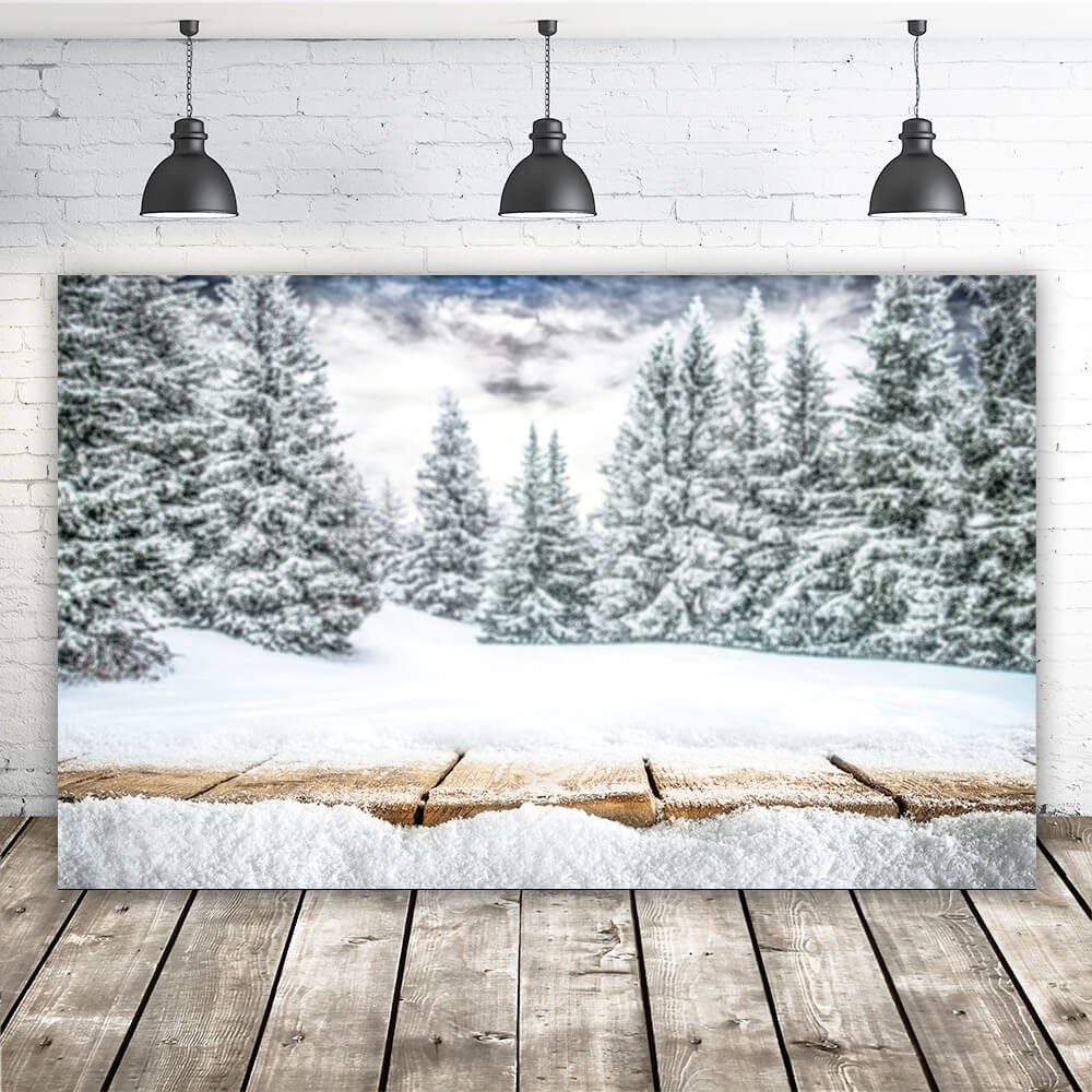 Sfondo Di Scena Di Neve Foresta Di Montagna Invernale M10-44