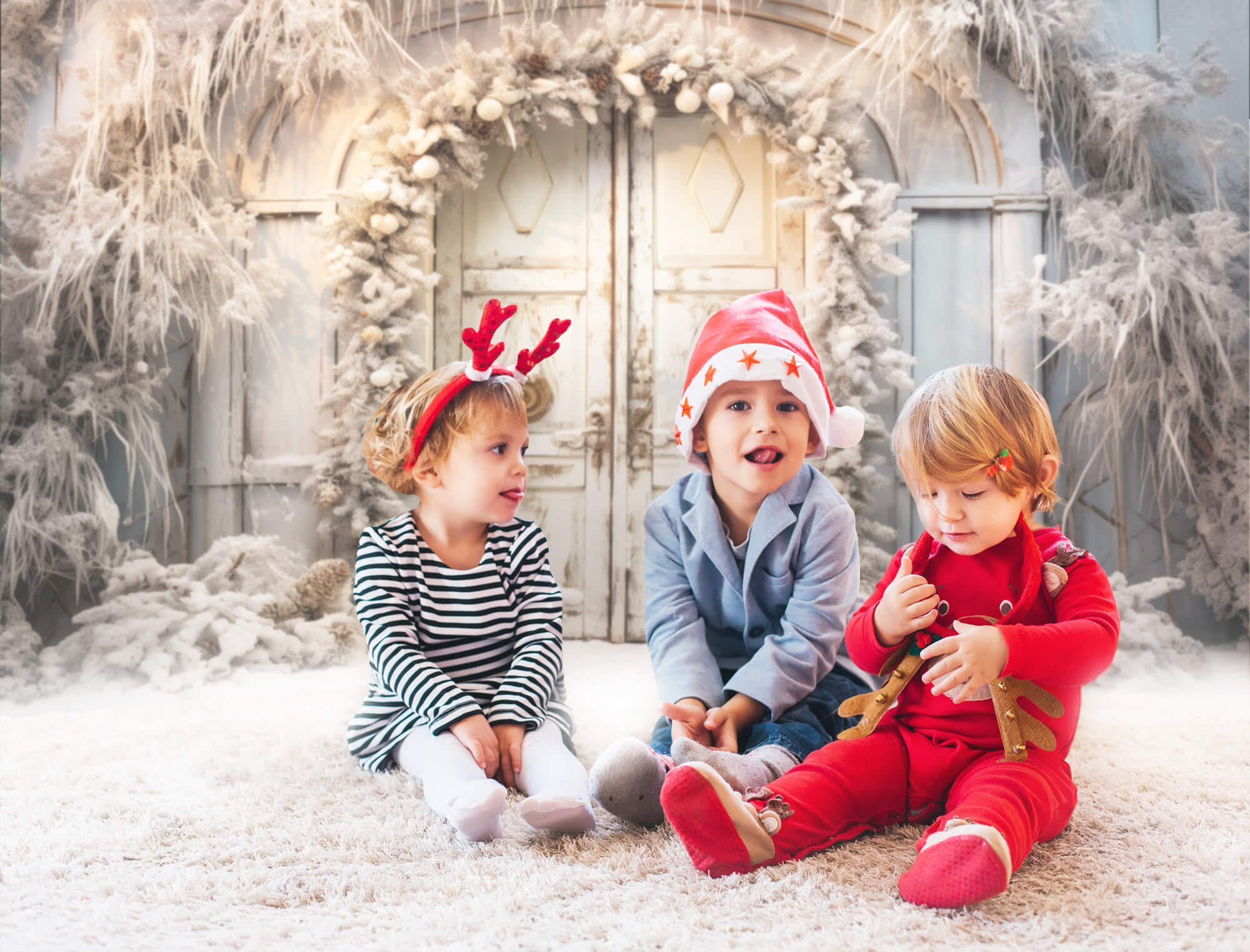 Sfondo Fotografico Per Porta Rustica Di Natale Invernale M10-60