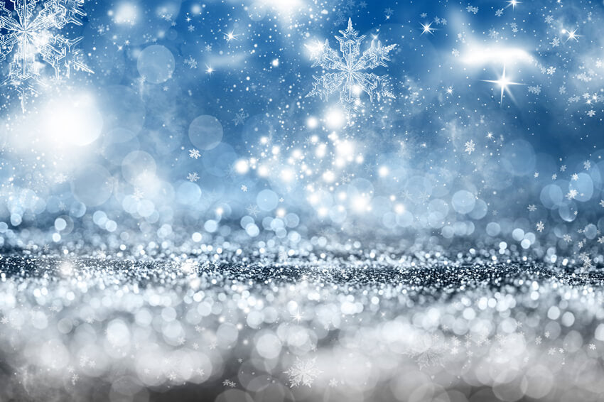 Sfondo Bokeh Con Fiocchi Di Neve Glitterati Invernali Natalizi M10-69