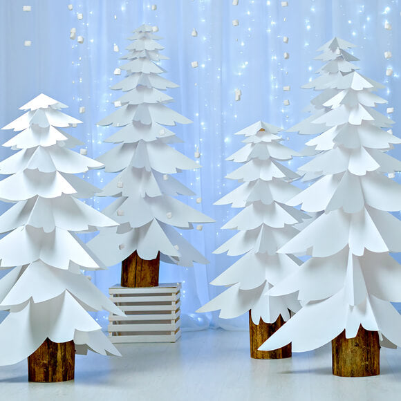 Sfondo Fotografico In Carta Con Alberi Di Natale M11-16