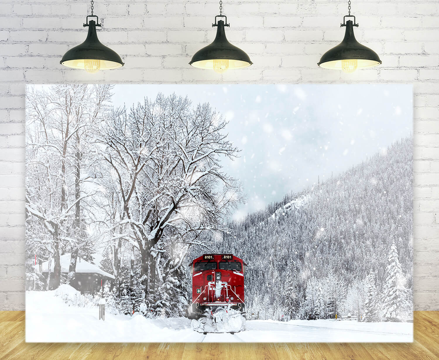 Sfondo Del Treno Forestale Invernale Innevato M11-30