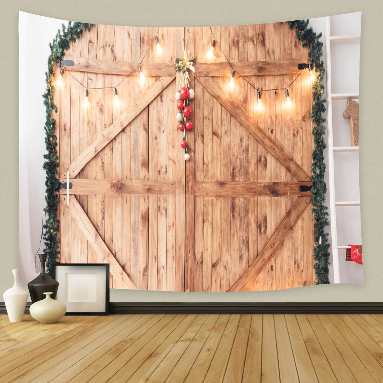 Sfondo Della Testiera In Legno Della Camera Da Letto Di Natale M11-32