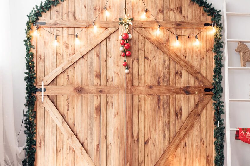 Sfondo Della Testiera In Legno Della Camera Da Letto Di Natale M11-32