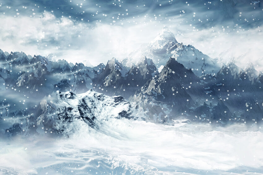 Sfondo Di Paesaggio Invernale Di Montagna Neve Ghiaccio M11-53