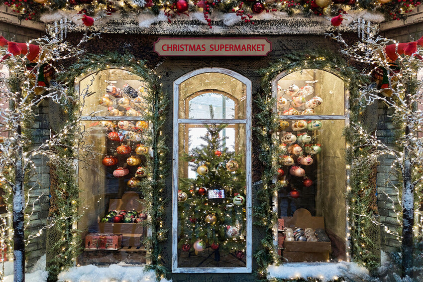 Sfondo Fotografico Per La Finestra Del Supermercato Di Natale M11-67