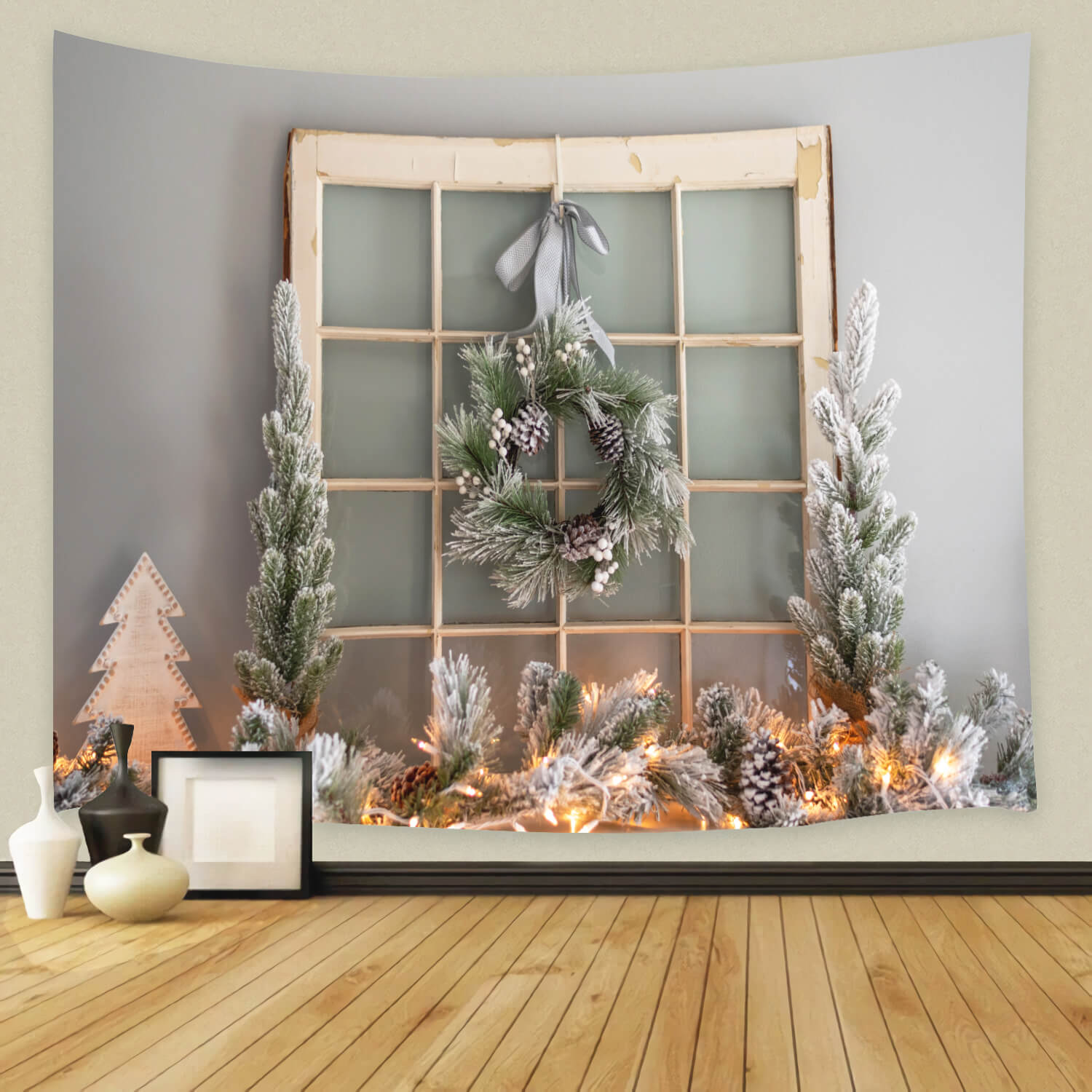 Sfondo Fotografico Con Decorazione Ghirlanda Di Natale M11-71
