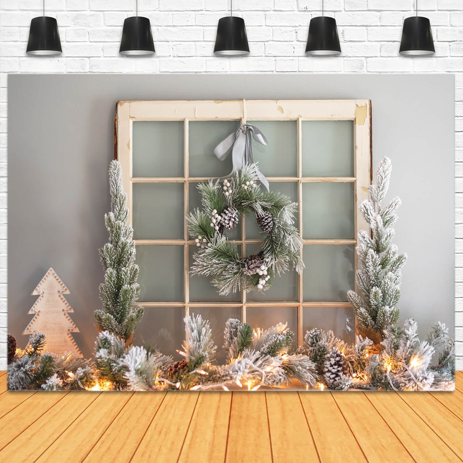 Sfondo Fotografico Con Decorazione Ghirlanda Di Natale M11-71