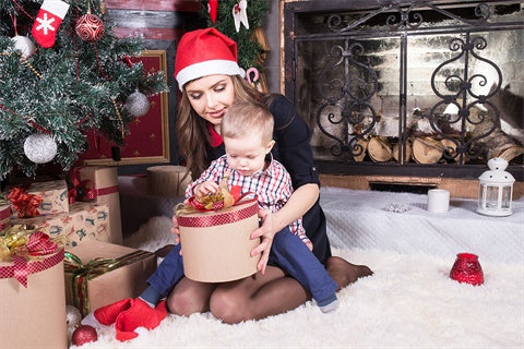 Camino Di Natale Calzini Rossi Regalo Tappeto Sfondo Invernale M11-74