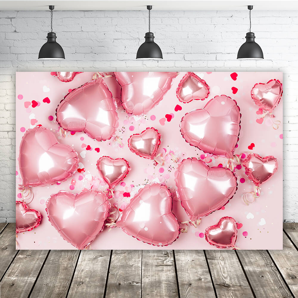 San Valentino Cuore Rosa Brillante Palloncino Perla Paillettes Cuore Sfondo Romantico M12-50
