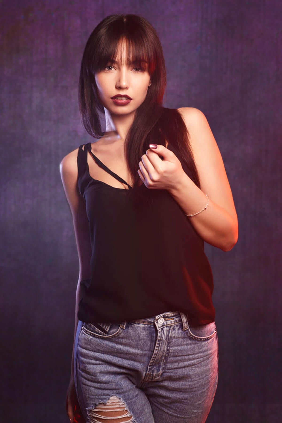 Sfondo Astratto Viola Con Bacche Per Fotografia In Studio M2-02