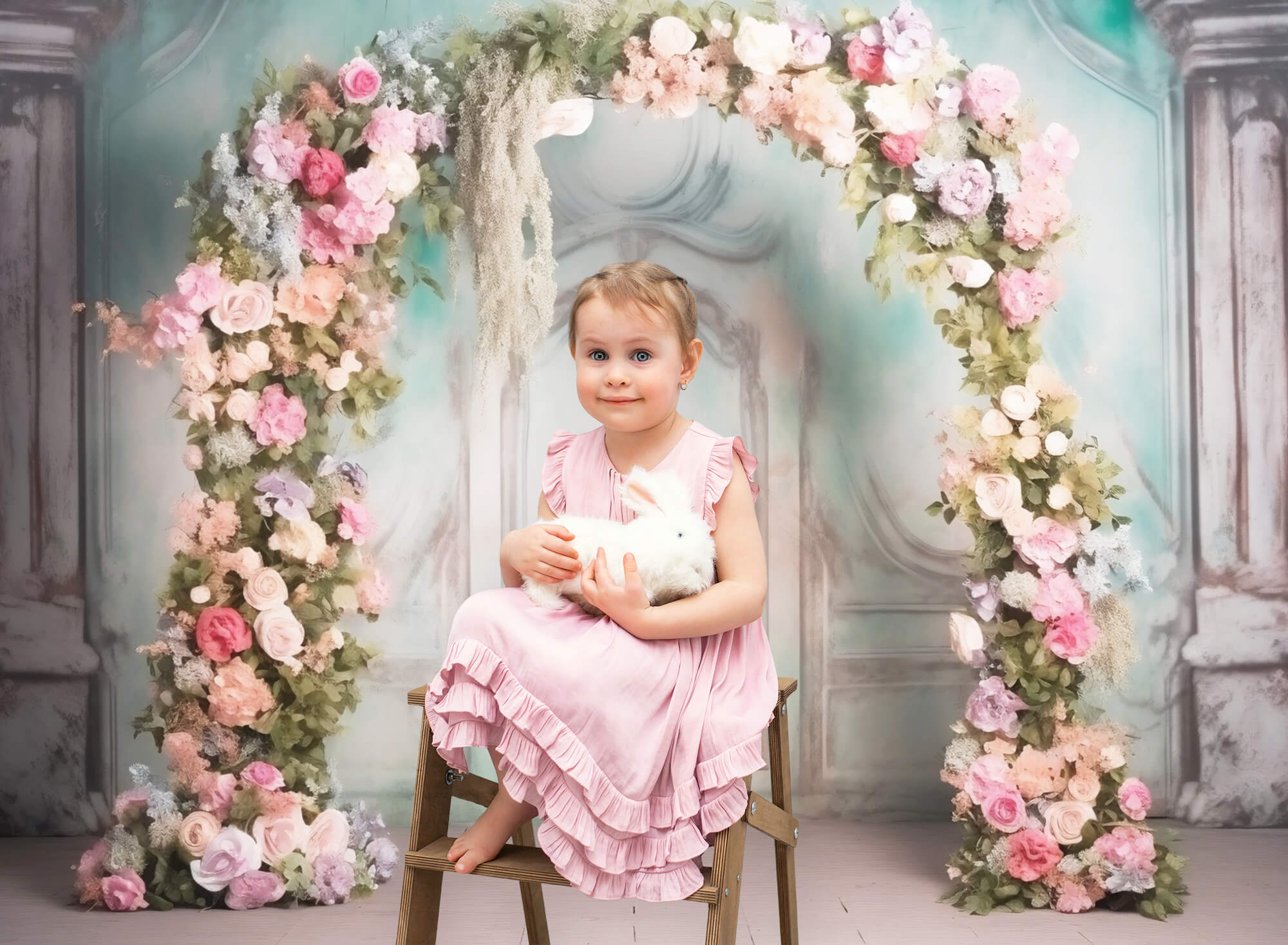 Linea Dipinta A Mano Scultura Da Parete Colonna Romana Fiore Arco Sfondo M2-13